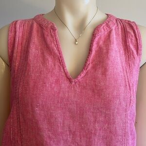Pink Linen Sheath Dress